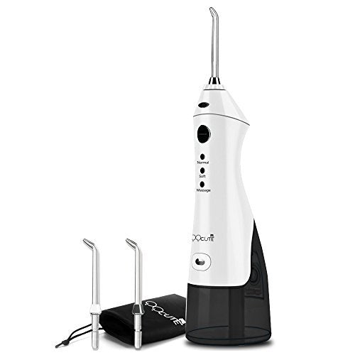 QQcute Akku-Wasserflosser, professionnel wiederaufladbare tragbare Munddusche, 3 Druckeinstellungen avec 2 austauschbare Spitzen, zur Verwendung zu Hause and auf Reisen