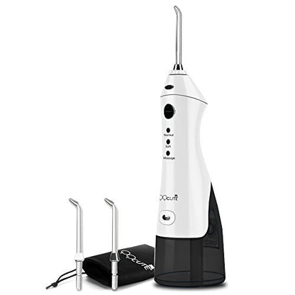 QQcute Akku-Wasserflosser, professionnel wiederaufladbare tragbare Munddusche, 3 Druckeinstellungen avec 2 austauschbare Spitzen, zur Verwendung zu Hause and auf Reisen