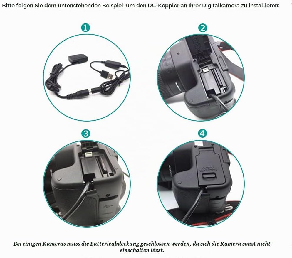 Raeisusp ACK-E18 AC-Netzteil DR-E18 DC-Koppler LP-E17 Dummy-Akku für Canon