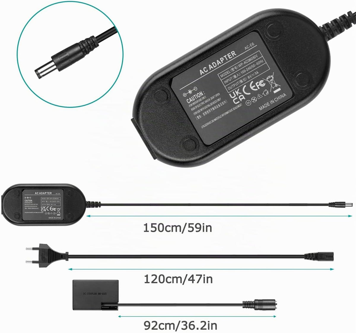 Raeisusp ACK-E18 AC-Netzteil DR-E18 DC-Koppler LP-E17 Dummy-Akku für Canon