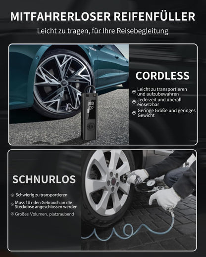 Rabbitxoco Elektrische Luftpumpe für unterwegs, 150 PSI, 7800 mAh, wiederaufladbar