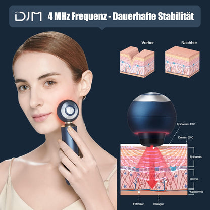 RF Radiofrequenz Gerät, DJM 4.0 Home 4.0MHz Mikrostrom Gesichtspflegeinstrument Anti-Aging Gerät mit Kollagenregeneration Faltenreduktion