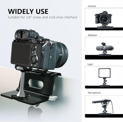 RAUBAY CM02 Monitor-Kamera-Halterungsständer,hängende Webcam-Klemme mit 1/4-Zoll-Schraube