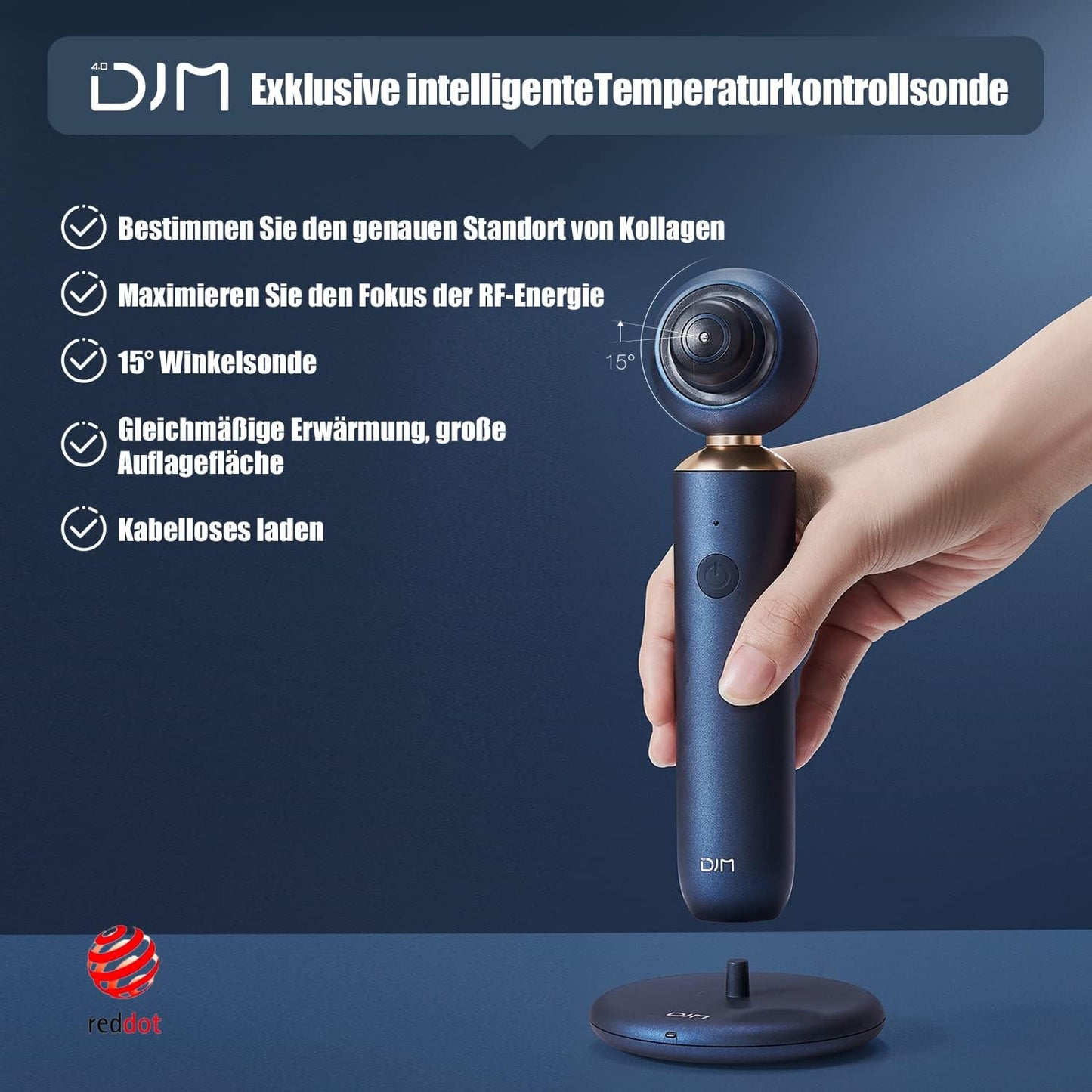RF Radiofrequenz Gerät, DJM 4.0 Home 4.0MHz Mikrostrom Gesichtspflegeinstrument Anti-Aging Gerät mit Kollagenregeneration Faltenreduktion