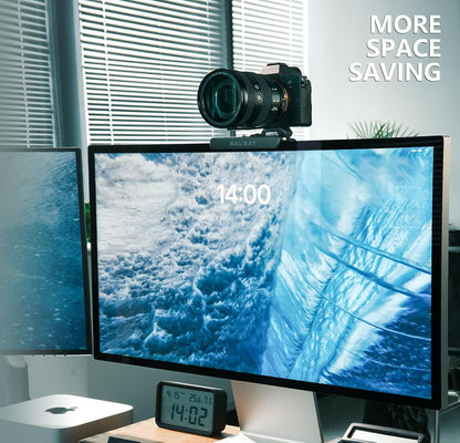 RAUBAY CM02 Monitor-Kamera-Halterungsständer,hängende Webcam-Klemme mit 1/4-Zoll-Schraube