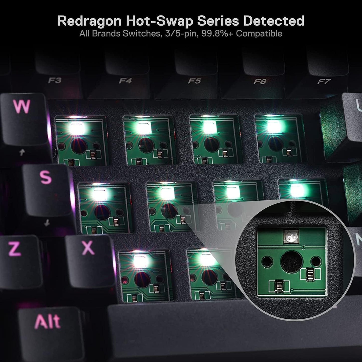 Redragon K530 Pro Draconic 60% Kabellose Mechanische RGB 61 Tasten 2.4 GHz