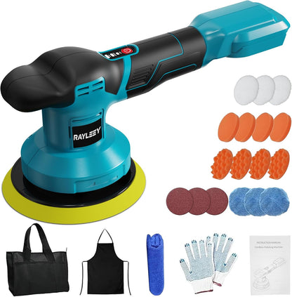 Rayleey Akku-Puffer-Polierer-Kit, 15,2 cm (6 Zoll) Orbitalpuffer für Makita 18 V Akku