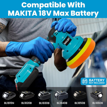 Rayleey Akku-Puffer-Polierer-Kit, 15,2 cm (6 Zoll) Orbitalpuffer für Makita 18 V Akku