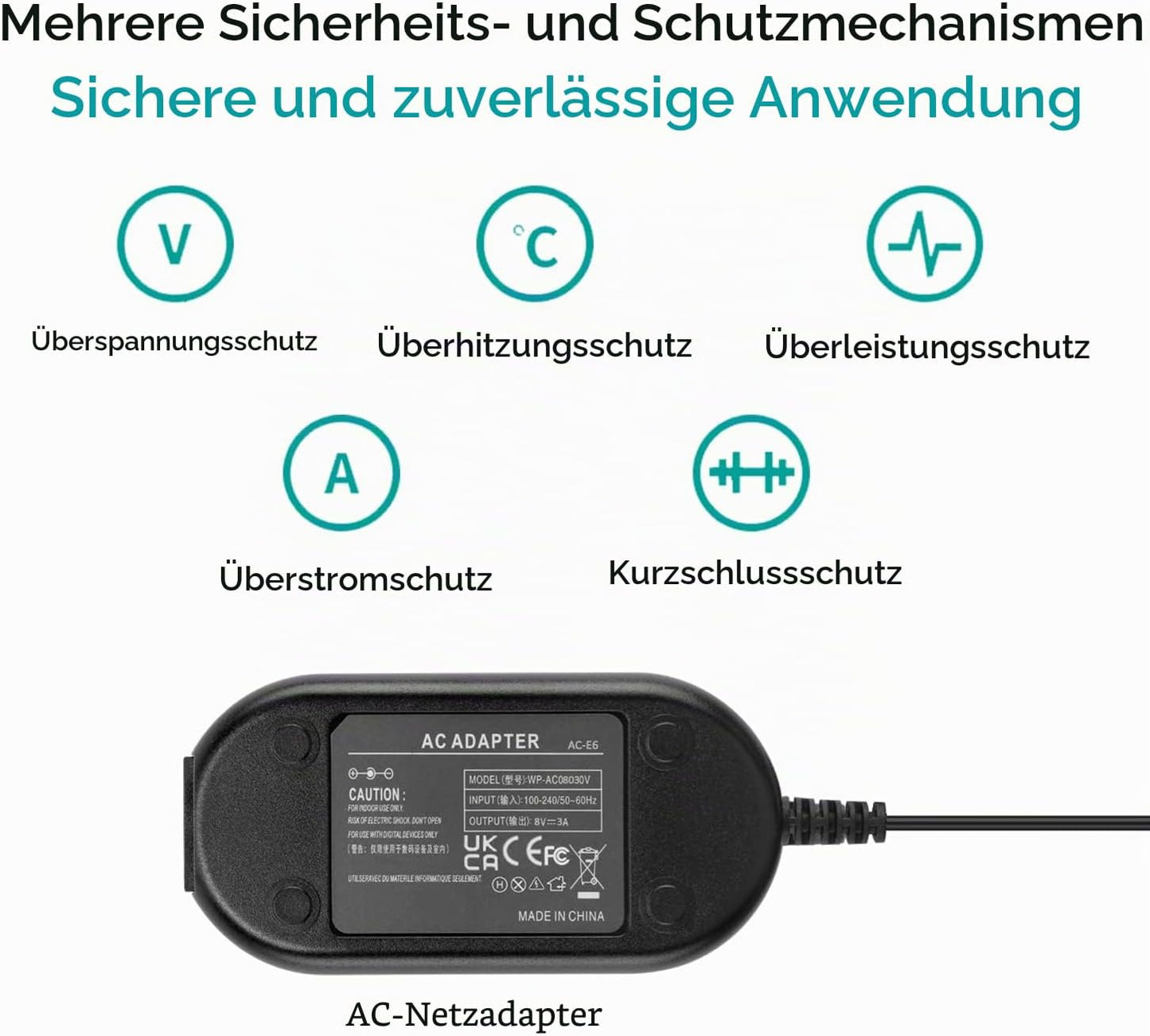 Raeisusp ACK-E18 AC-Netzteil DR-E18 DC-Koppler LP-E17 Dummy-Akku für Canon