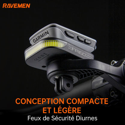RAVEMEN FR160 Frontleuchte + Garmin-Adapter Typ C IPX6 wasserdicht