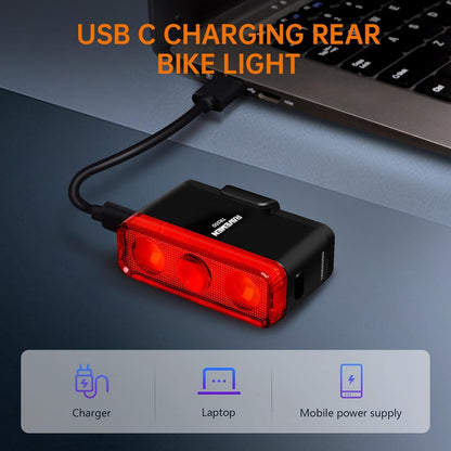 RAVEMEN TR350 Fahrradrücklicht,mit Bremssensor 350 Lumen   6 Modi,
