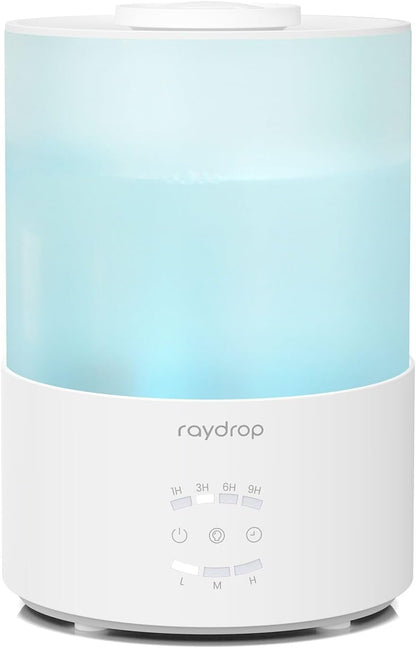 Raydrop Luftbefeuchter Schlafzimmer 3L, Ultraschall Cool Mist,LED-Licht, Timer