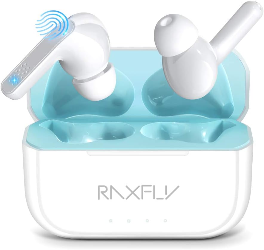 Écouteurs intra-auriculaires Bluetooth V5.0 RAXFLY, véritables écouteurs sans fil Hi-Fi stéréo
