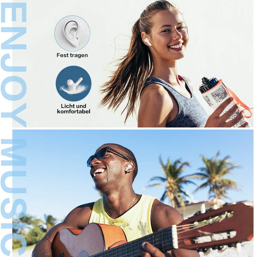 Écouteurs intra-auriculaires Bluetooth V5.0 RAXFLY, véritables écouteurs sans fil Hi-Fi stéréo