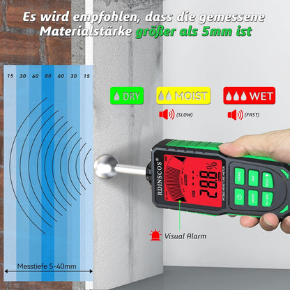 RDINSCOS MT36S Feuchtigkeitsmessgerät Wand Wiederaufladbarer Feuchtigkeitsmesser