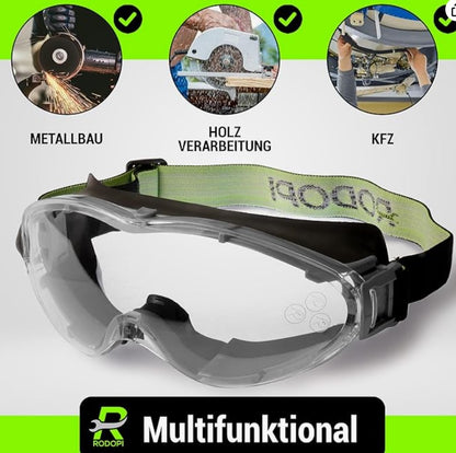 10 X RODOPI Schutzbrille ThunderClear-X25 Anti Fog Vollsichtschutzbrille (10 brillen)
