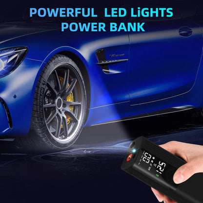 Reesibi Compresseur d'air intelligent, Tragbarer Reifenfüller 120 PSI avec manomètre, lumière LED numérique, affichage intelligent pour Auto/Fahrräder/Motorrad/Bälle