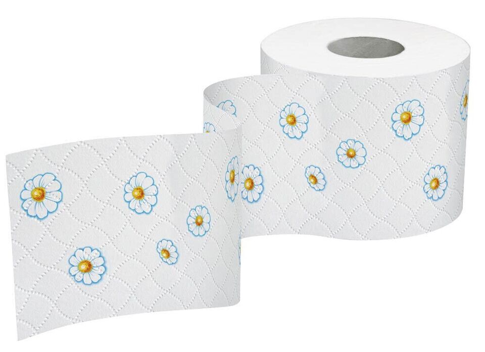 Papier toilette à la camomille Regina, 96 rouleaux de papier toilette, papier toilette 3 couches