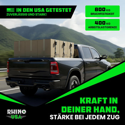 Rhino USA Spanngurte mit Ratsche (4er-Set) 2,5cm x 4,6m - 800kg Zurrgurte 800kg