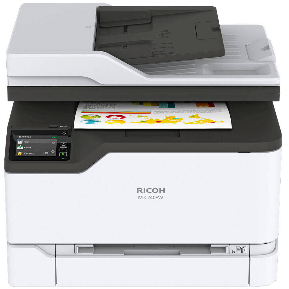 Imprimante multifonction 4 en 1 Ricoh M C240FW, couleur blanche