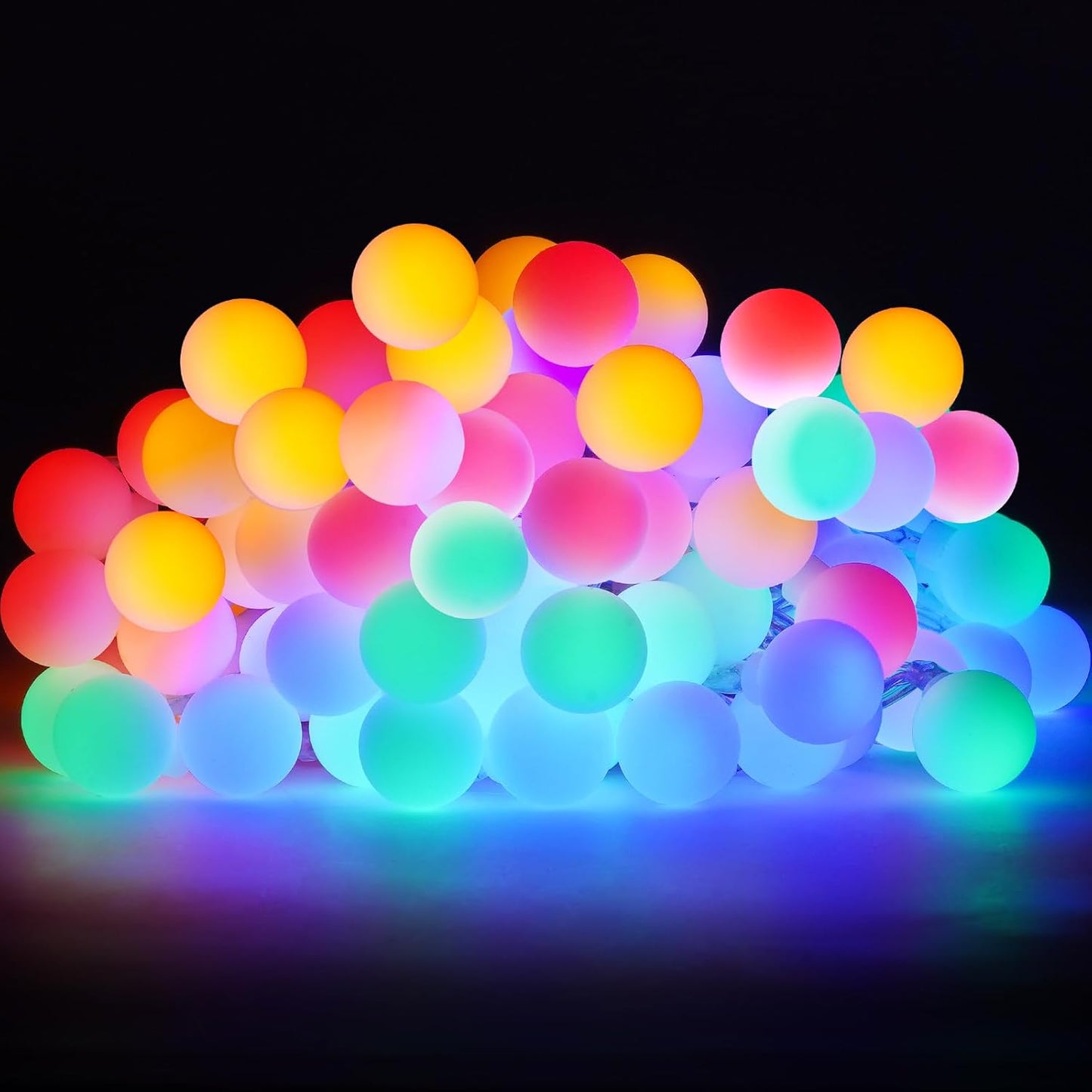 Realky 200LED Lichterkette Strombetrieben,27M Lichterkette Kugel RGB mit Stecker Dimmbar