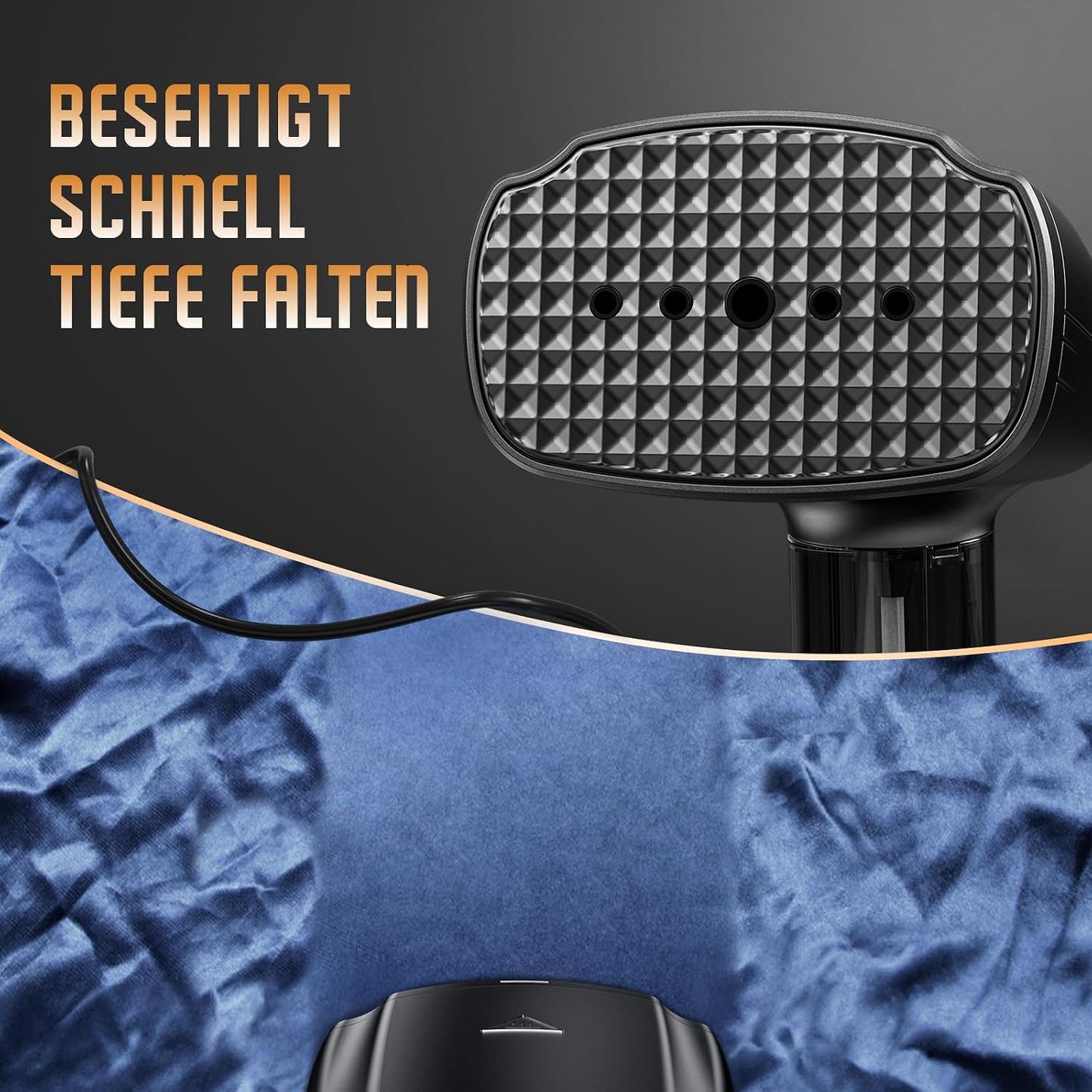 Raelunyi Dampfglätter 1300W, Steamer für Kleidung, Tragbarer Schwarz