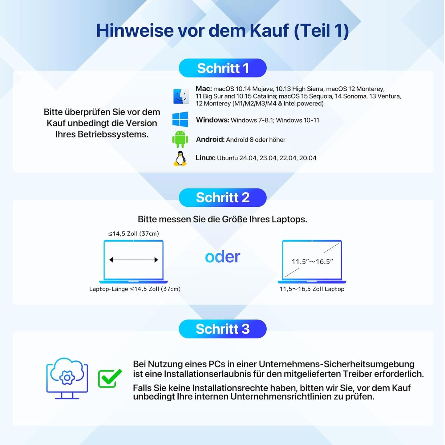 Roadom Dualer Bildschirm aus Aluminiumlegierung, 15,6'' Dreifach Monitor für 12-16 Zoll Laptops,360°