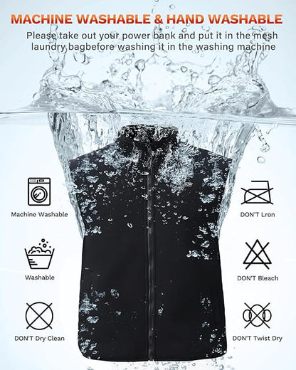 Rrtizan Beheizte Weste für Herren mit Powerbank mit 3 Temperaturstufen (S)