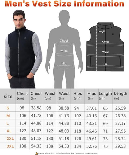Rrtizan Beheizte Weste für Herren mit Powerbank mit 3 Temperaturstufen (S)