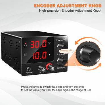 Ruzizao  Labornetzteil 0~30V 0~10A 150W Fixed Leistung 3 Digit-Anzeige mit Encoder