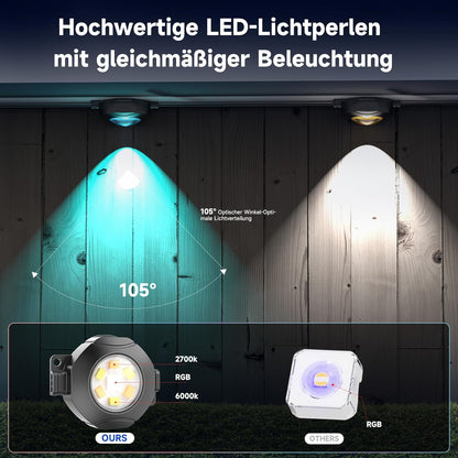 Ruisun Permanente Außenbeleuchte Lights RGBICW 2700-6000K LED Lichterketten mit App