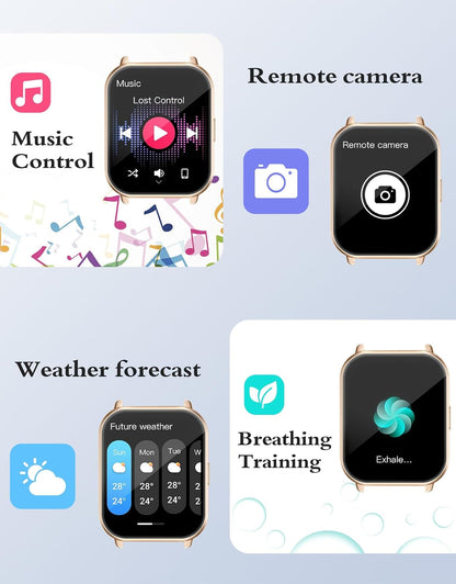 RUIMEN Smart Watch Unisex 1,8 Zoll für iOS/Android Fitness Tracker (2 Bänder im)