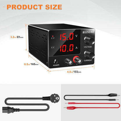 Ruzizao  Labornetzteil 0~30V 0~10A 150W Fixed Leistung 3 Digit-Anzeige mit Encoder