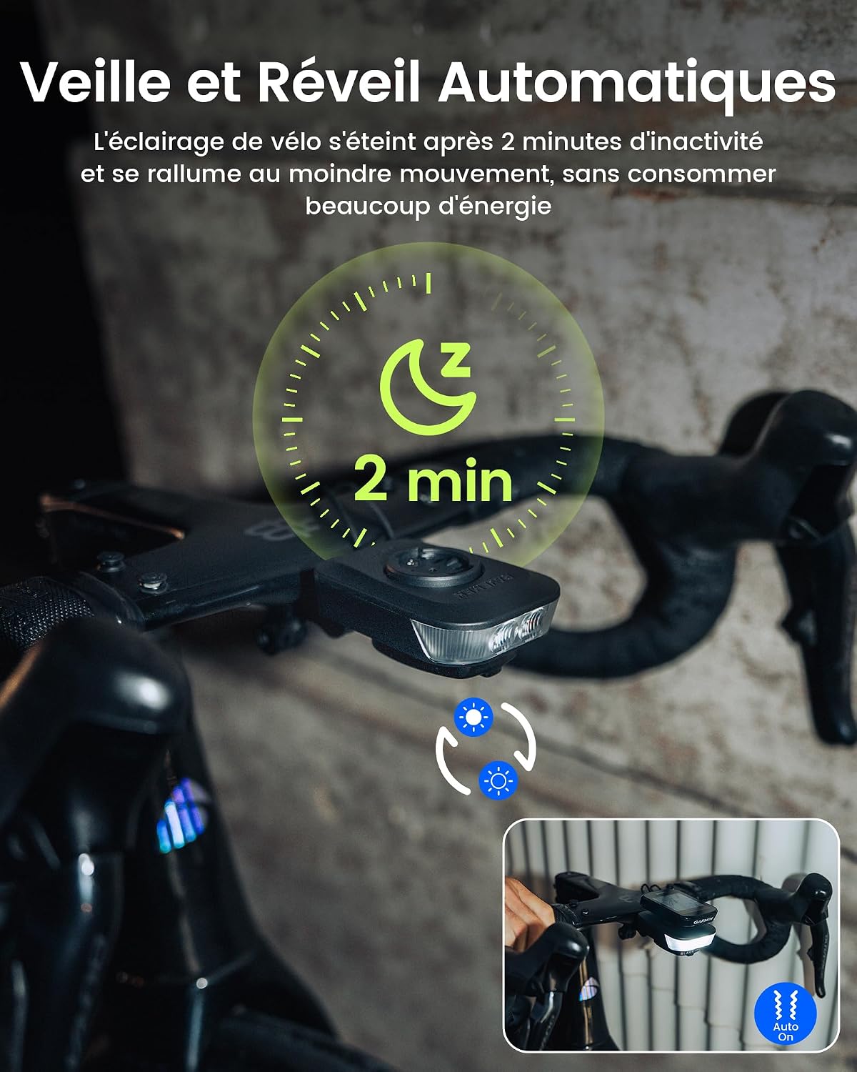 RAVEMEN FR500 500 Lumen Fahrradscheinwerfer, kompatibel mit Garmin/Wahoo Fahrradcomputern