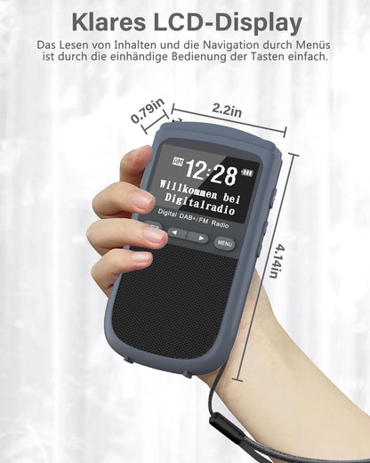 Tragbare DAB Radio, Mini DAB/DAB+/UKW Radio, 1000mAh,Digitales Taschenradio