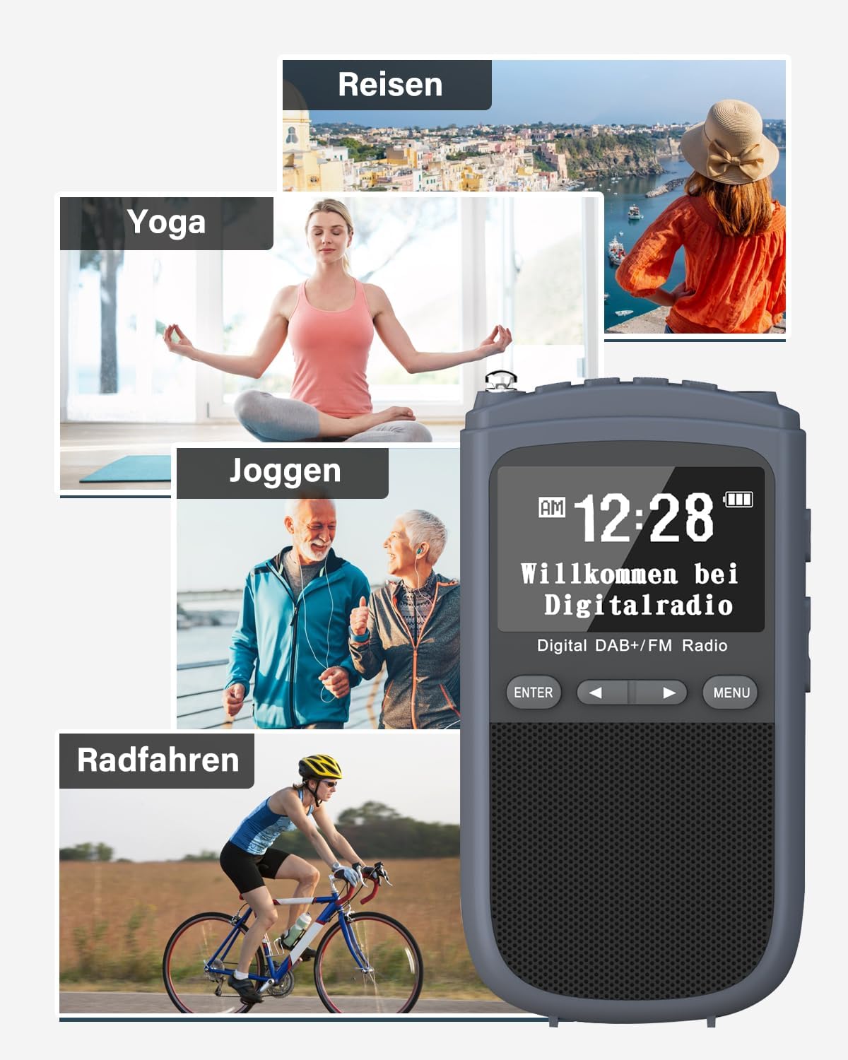Tragbare DAB Radio, Mini DAB/DAB+/UKW Radio, 1000mAh,Digitales Taschenradio
