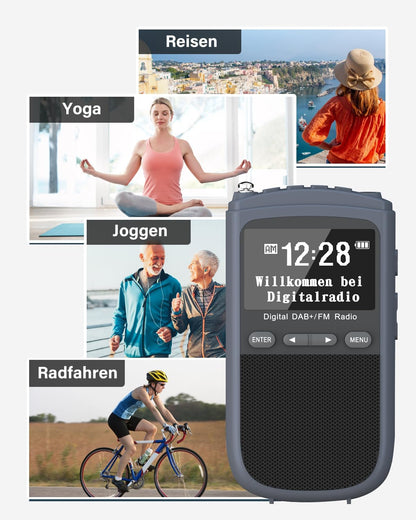 Tragbare DAB Radio, Mini DAB/DAB+/UKW Radio, 1000mAh,Digitales Taschenradio