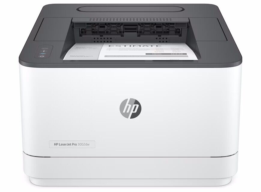 Imprimante laser HP LaserJet Pro 3002dw, Drucker, impression automatique, jusqu'à 33 pages A4 par minute, USB haut débit, WiFi, Ethernet, Bluetooth, application HP Smart, HP Wolf Pro Security, gris, blanc