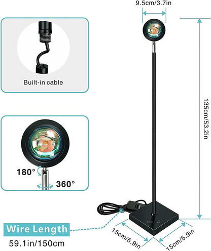 Solla LED Sonnenuntergangslicht Sonnenuntergang-Projektion 360° 135 cm Haute HT10W