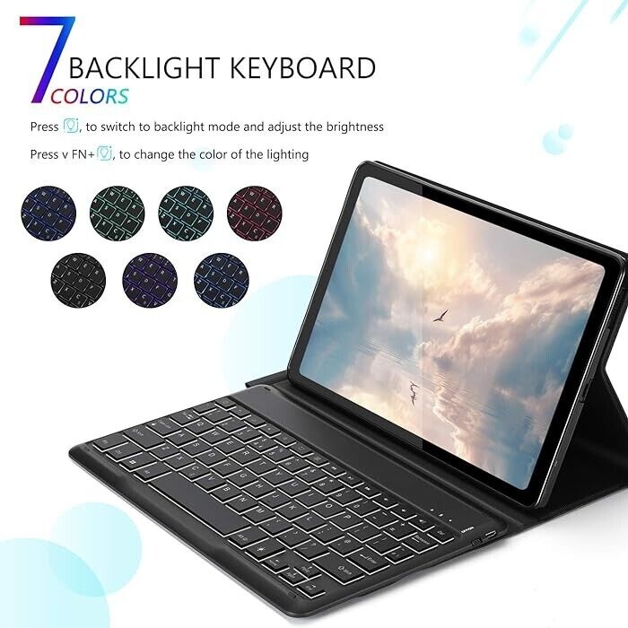 Jelly Comb Clavier Bluetooth avec Hintergrundbeluchtung pour Samsung Galaxy Tab S6 Lite 10,4 pouces