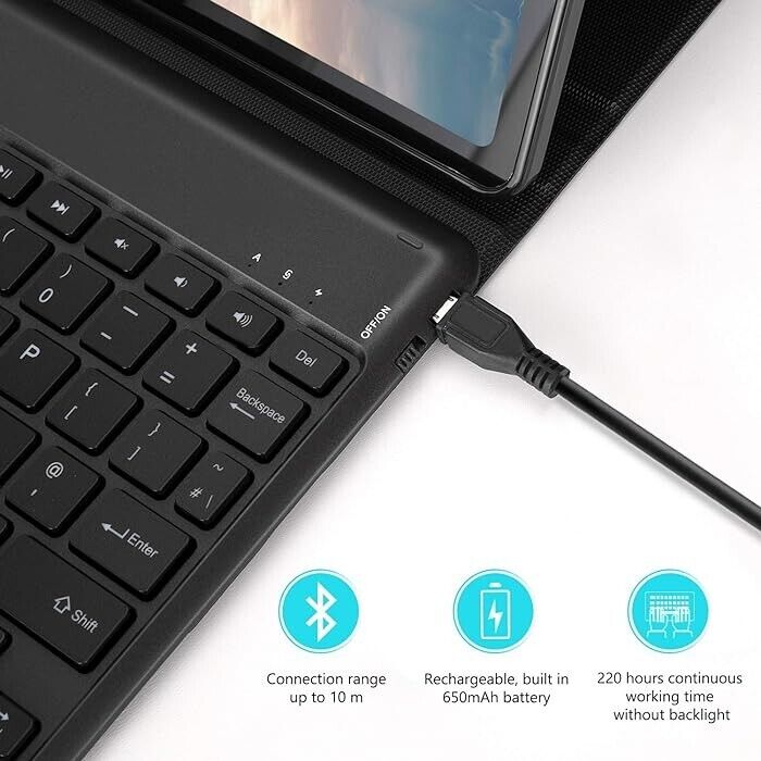 Jelly Comb Clavier Bluetooth avec Hintergrundbeluchtung pour Samsung Galaxy Tab S6 Lite 10,4 pouces