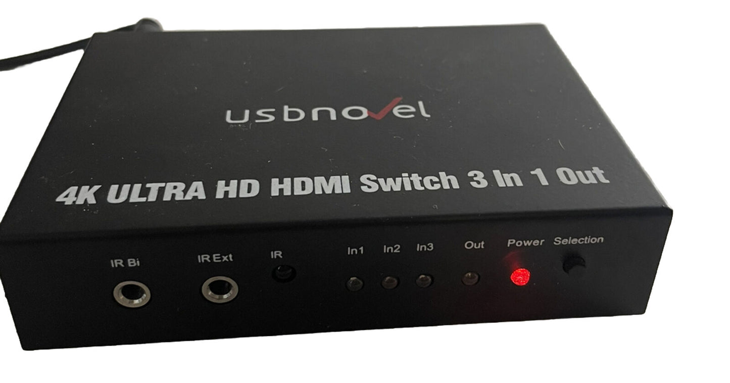 USBNovel 3 Port HDMI 3 in 1 Out Splitter Switch Schalter 4K PIP Ultra HD 1080p