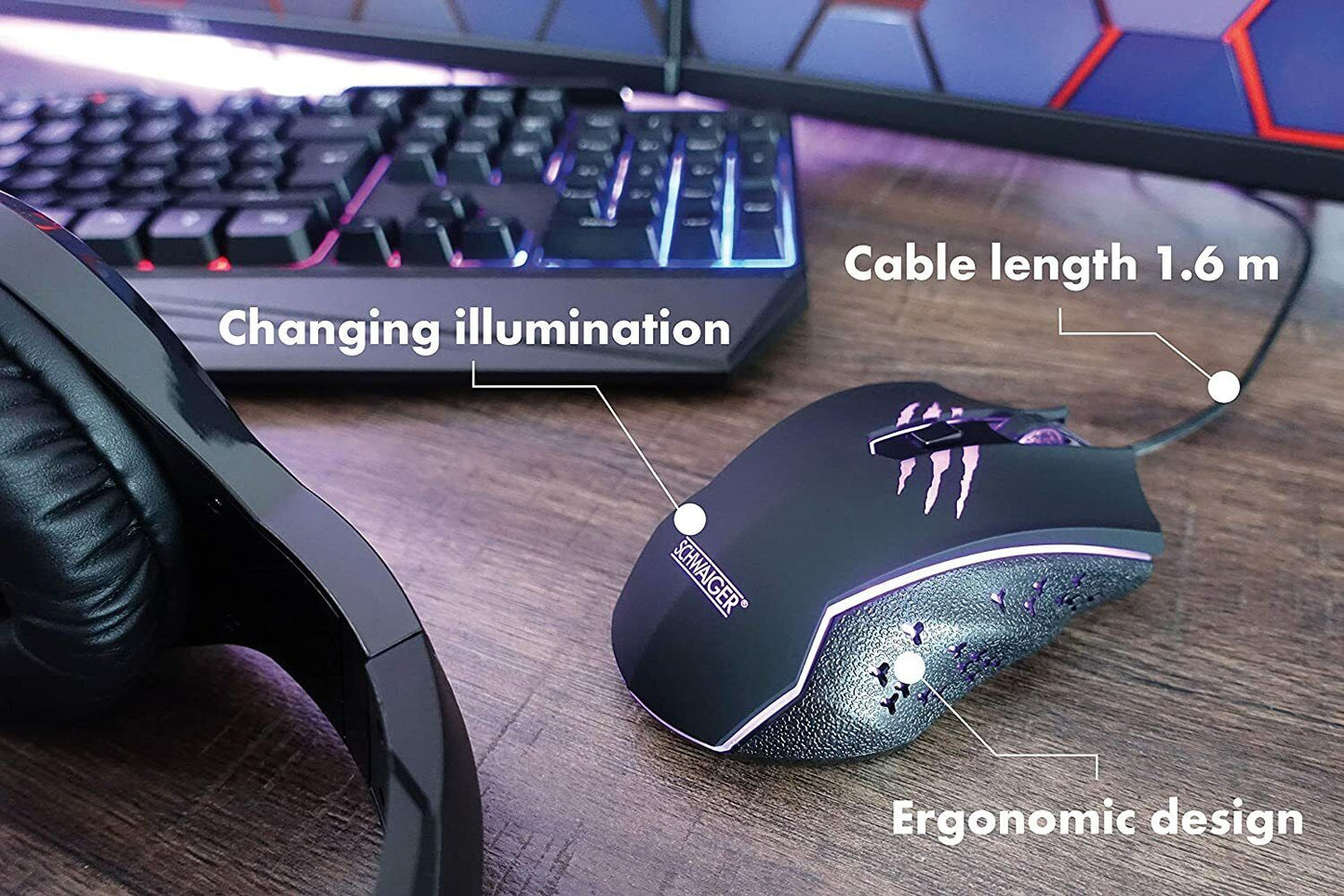 Gaming Maus LED Beleuchtungskabel für PC Notebook Laptop