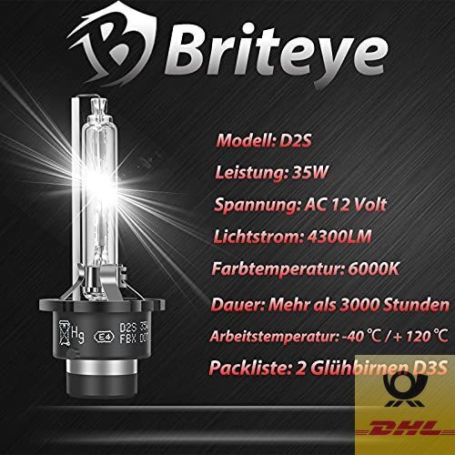 Briteye D2S Xenon Brenner 35W 6000K Weißes Licht Scheinwerferlampe