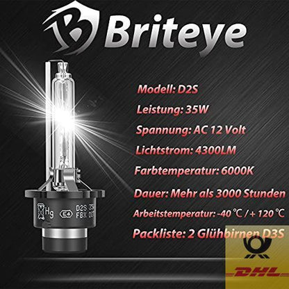 Briteye D2S Xenon Brenner 35W 6000K Weißes Licht Scheinwerferlampe