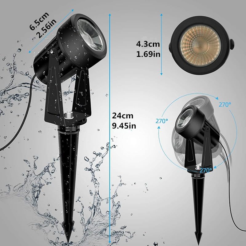Svater Gartenbeleuchtung LED Außen, 28m 8er-1 Set 1600LM, 8 * 2W Gartenstrahler 27V COB IP65