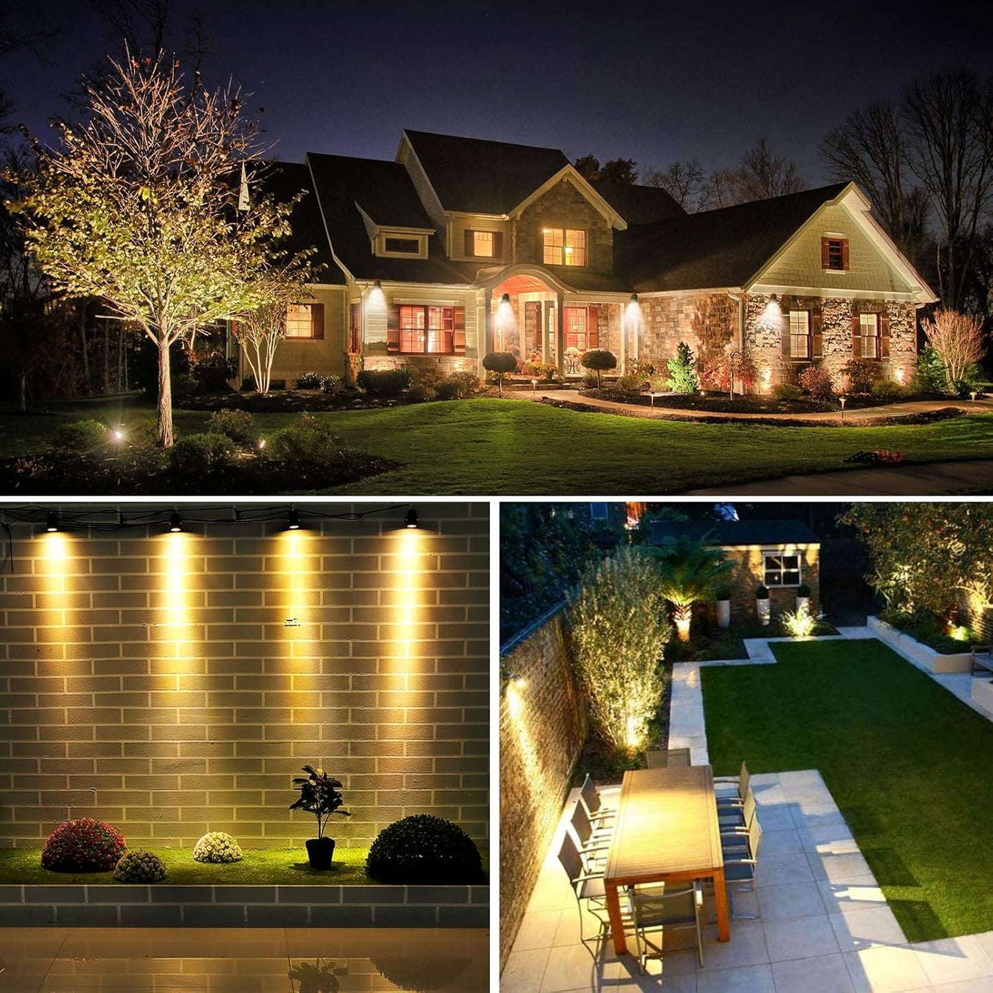 Svater Gartenbeleuchtung LED Außen, 28m 8er-1 Set 1600LM, 8 * 2W Gartenstrahler 27V COB IP65