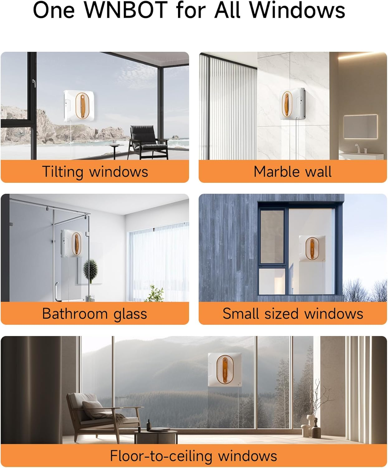 SEEING.U Fensterputzroboter 6000 PA intelligente Fensterscheiben Reinigung mit Dual-Wasserspray