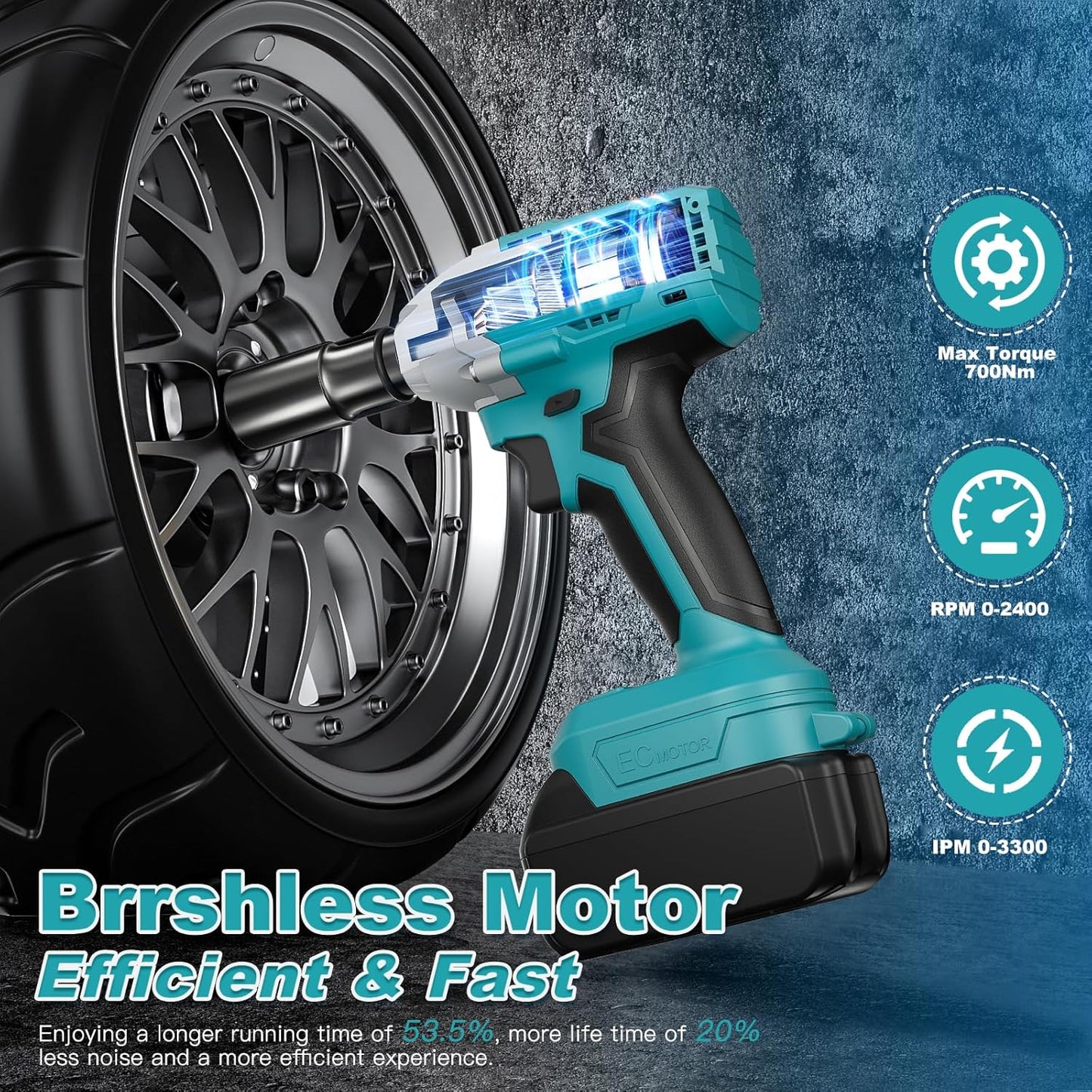 700Nm 3-in-1 Akku Schlagschrauber Kompatibel für Makita 18V Lithium-Akku (keine Batterie),