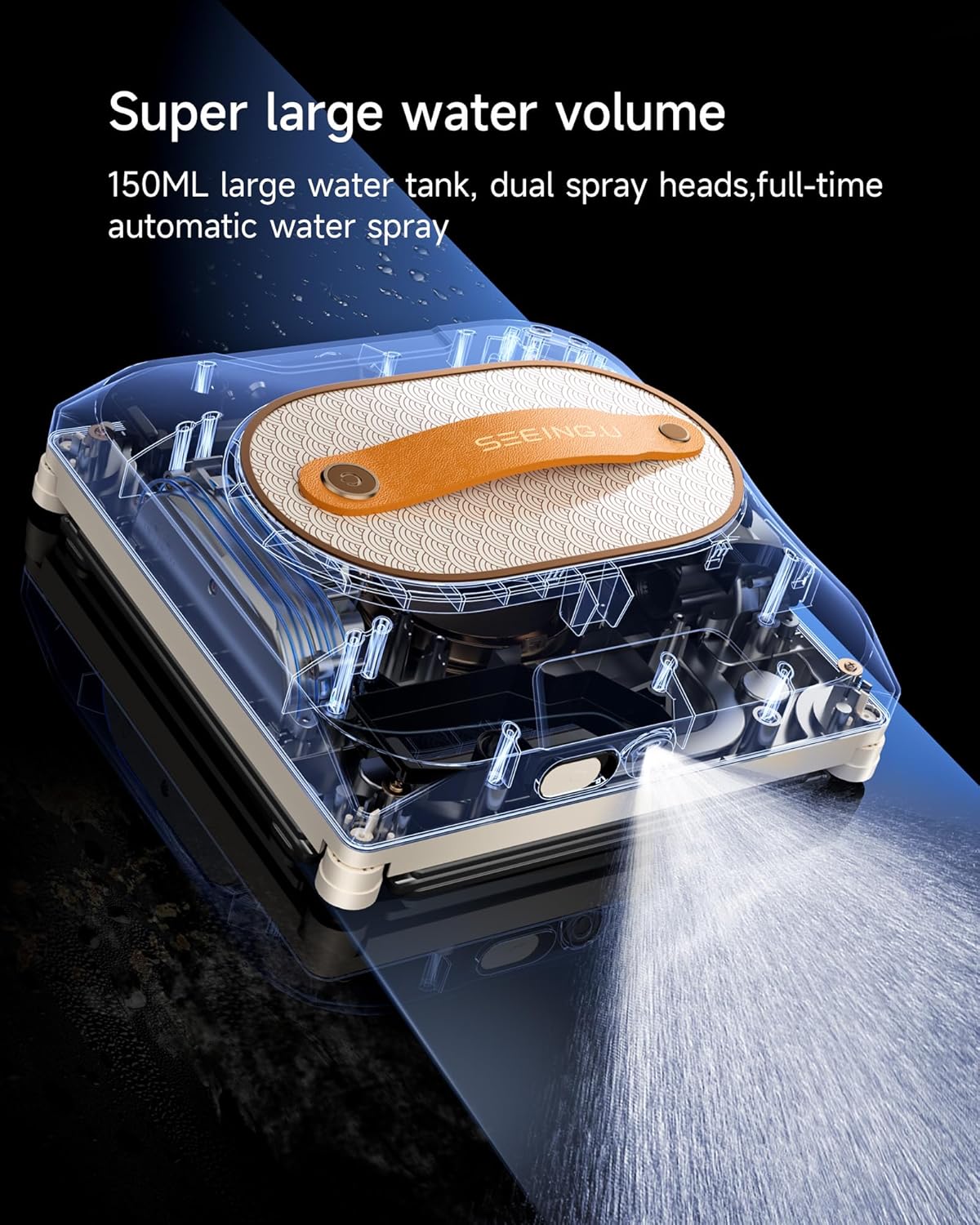 SEEING.U Fensterputzroboter 6000 PA intelligente Fensterscheiben Reinigung mit Dual-Wasserspray